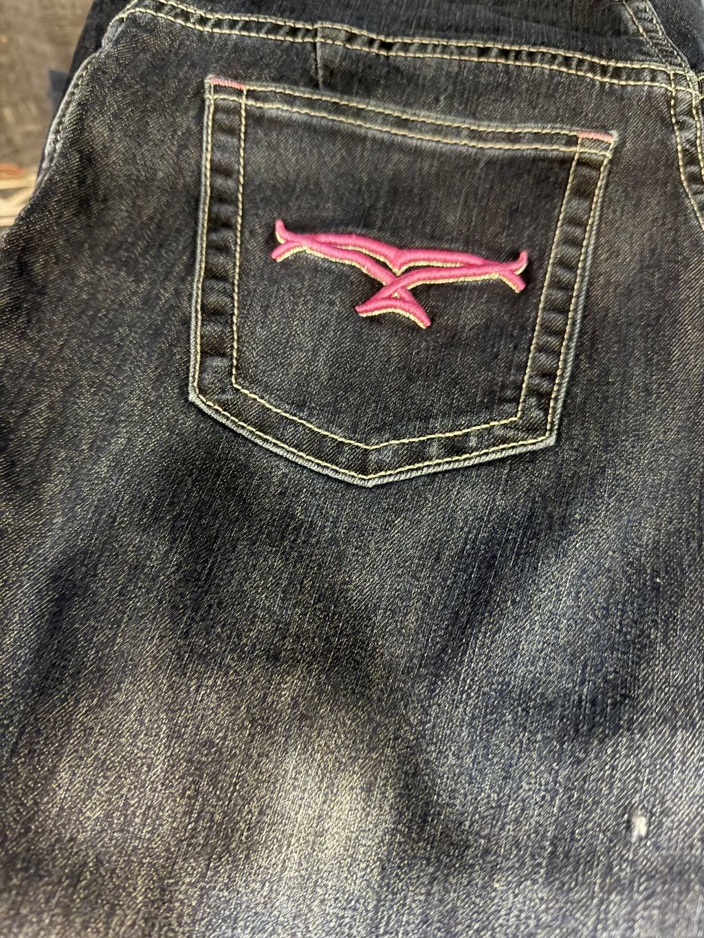 RAWHIDE BOOTCUT JEAN PINK STITCH